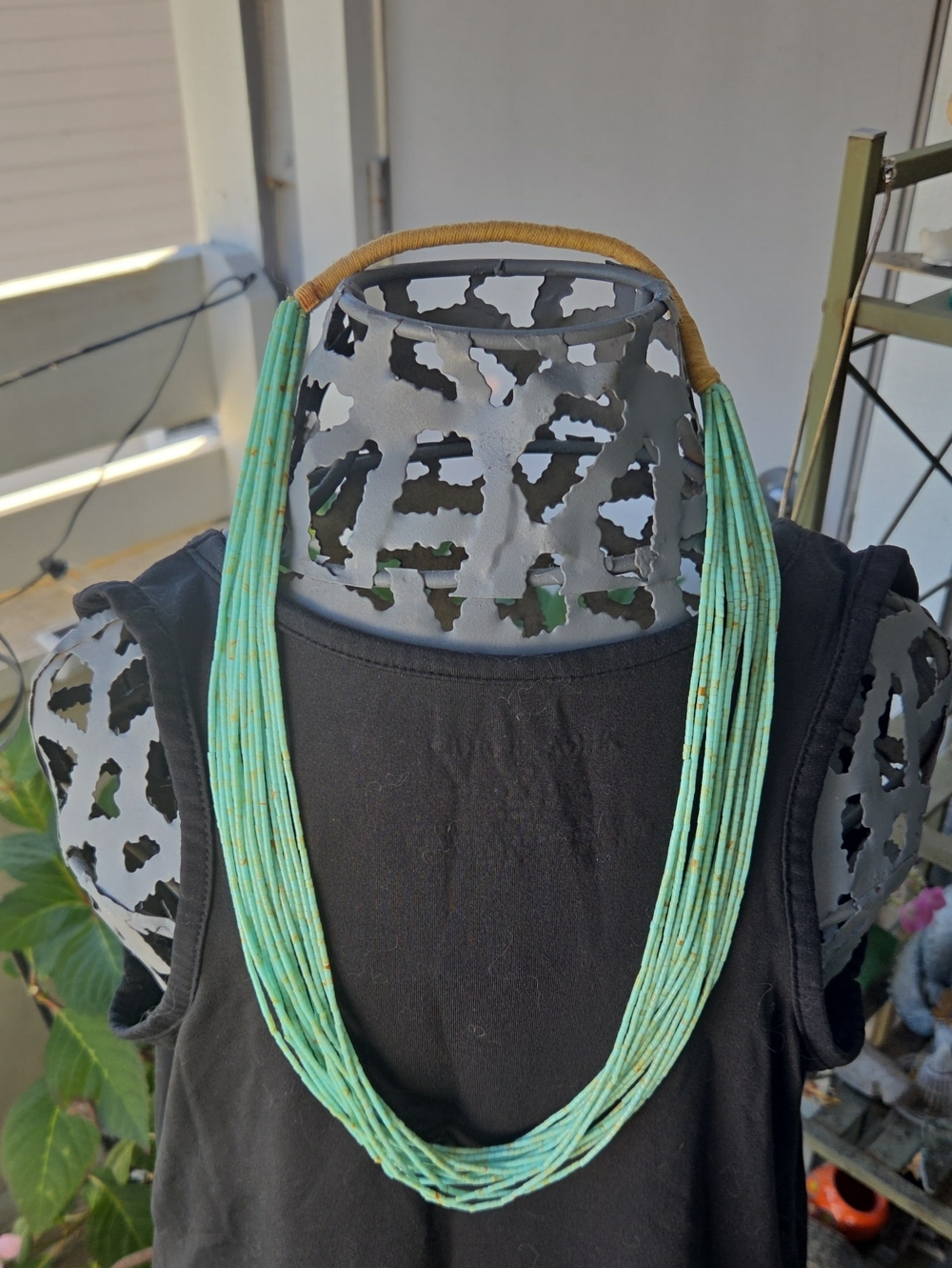 Multi-Strand Turquoise Bead Necklace